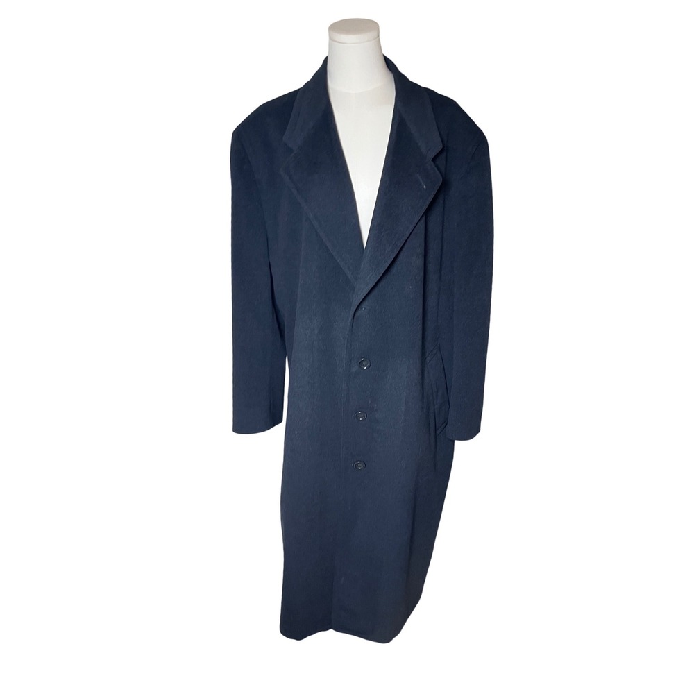 Luxury Charcoal Black Cashmere Blend Overcoat Canali Proposta Italy XL